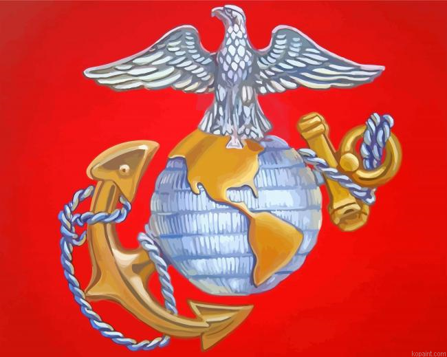 Usmc Logo Art Painting By Numberss.png