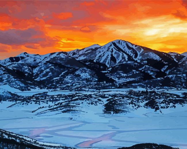 Utah Mountains Sunset Paint By Numbers.png