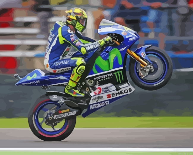 Valentino Rossi Motorcycle Driver Paint By Numbers