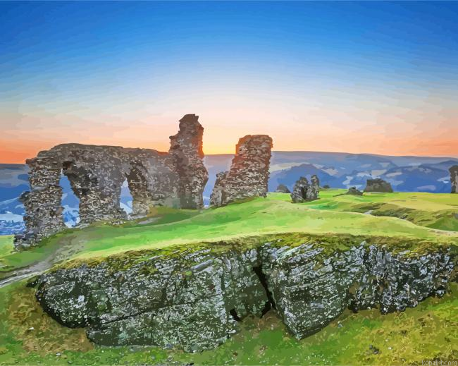 Valle Crucis Abbey Llangollen Sunset Paint By Numbers