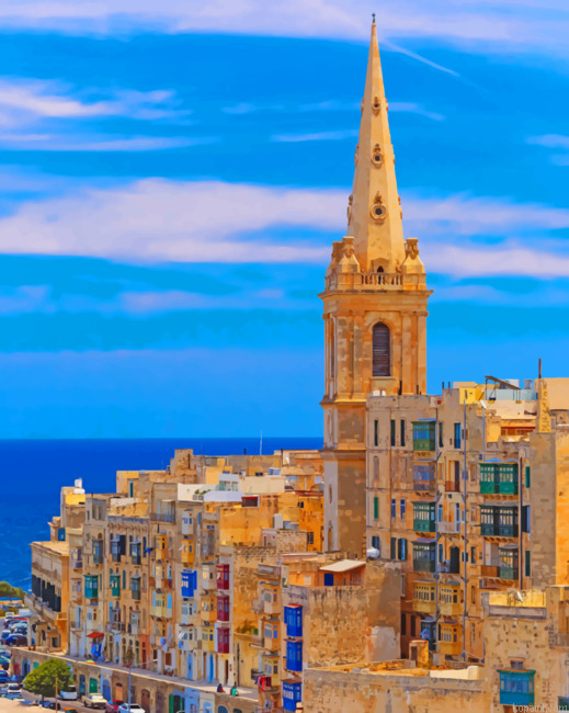 Valletta City Gate Malta Painting By Numberss.png