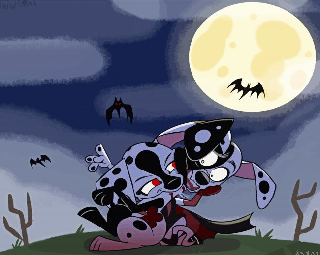 Vampire Dogs Puppies Painting By Numberss.png