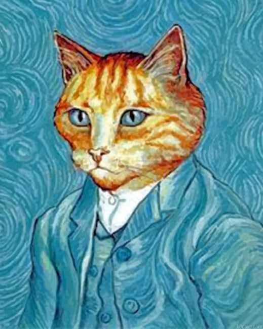 Van Gogh Cat Animals Painting By Numberss.png