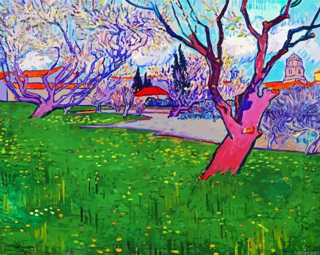 Van Gogh Orchards Of Blossom At Arles Painting By Numberss.png