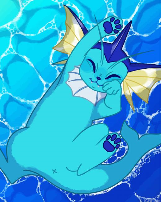 Vaporeon Pokemon Painting By Numberss.png
