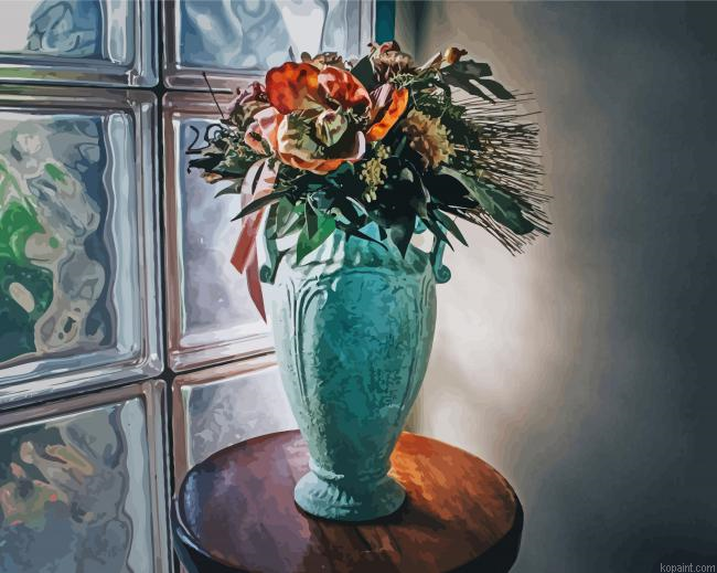 Vase Flowers By Window Painting By Numberss.png