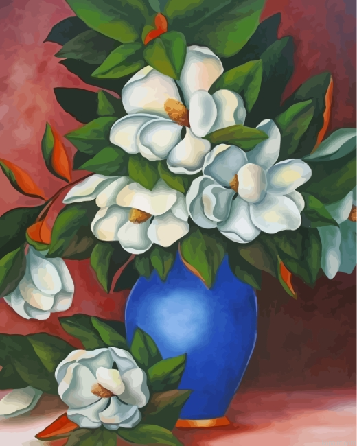 Vase Of Magnolias Paint By Numbers