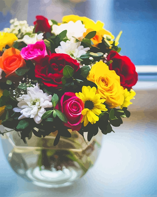 Vase Of Flowers New Painting By Numberss.png
