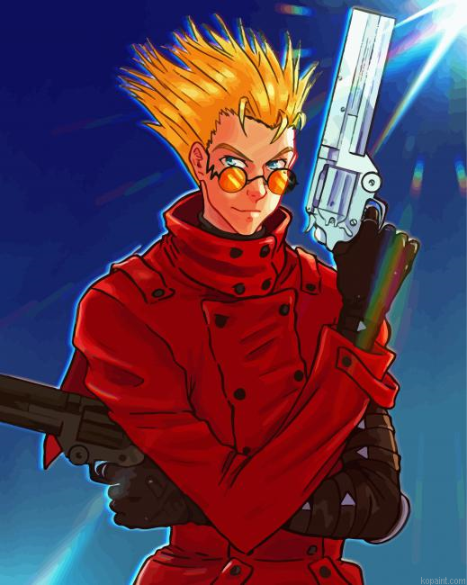 Vash The Stampede Trigun Anime Painting By Numberss.png