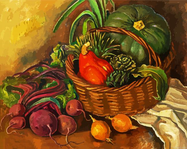 Vegetables Basket Still Life Paint By Numbers.png
