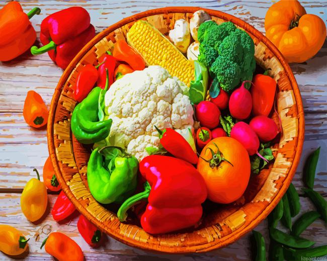 Vegetables Food Paint by Numbers