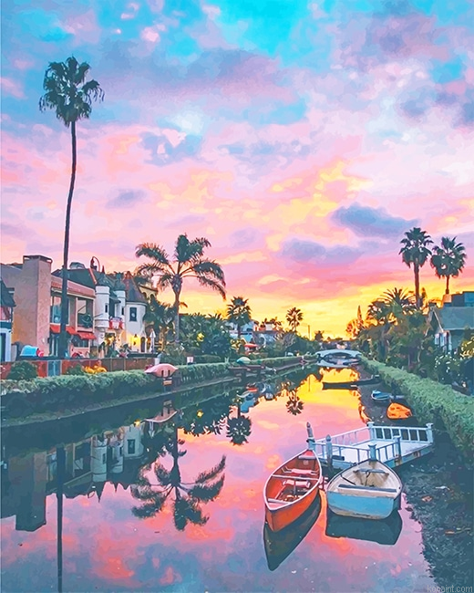 Venice Canals Walkaway Los Angeles California New Painting By Numberss.png