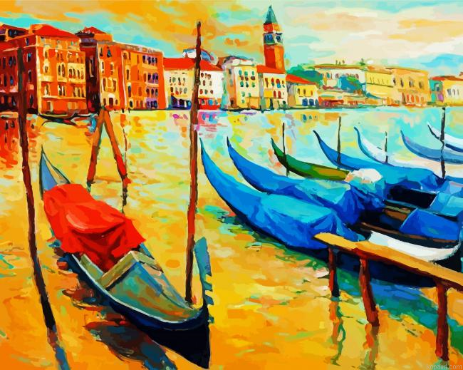 Venice Gondolas Art Painting By Numberss.png