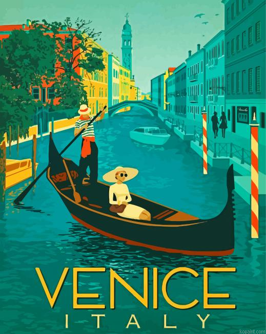 Venice Italy Gondola Poster Painting By Numberss.png