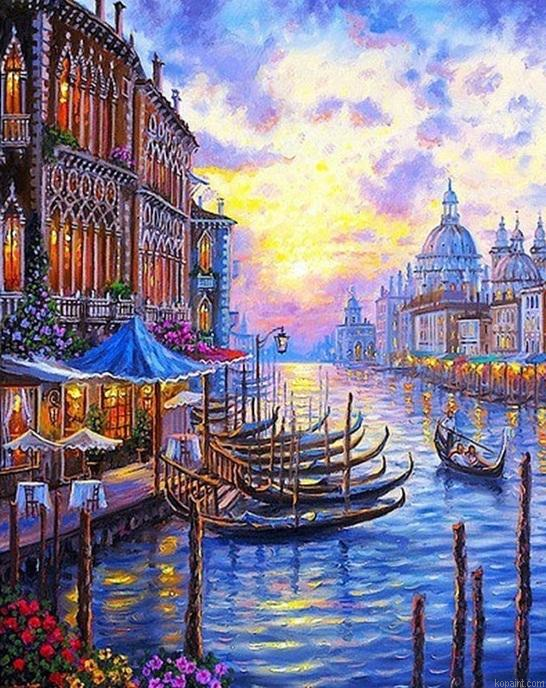 Venice Sunset Seascape Painting By Numberss.png