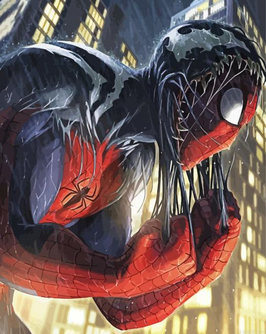 Venom Spider Man Hero Painting By Numberss.png