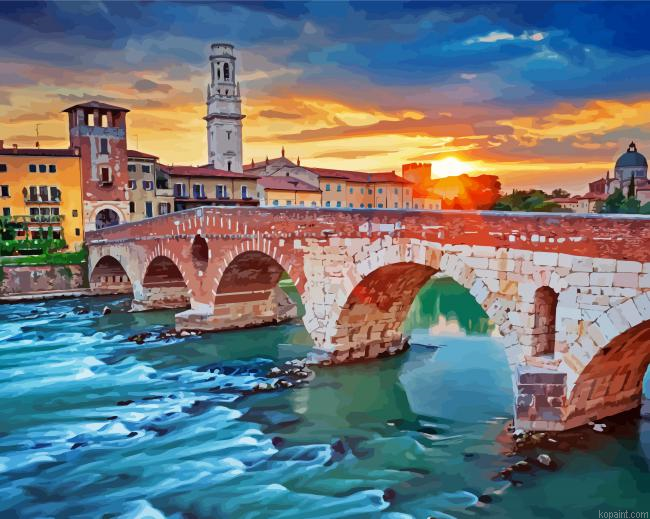 Verona Ponte Pietra Arch Bridge Painting By Numberss.png