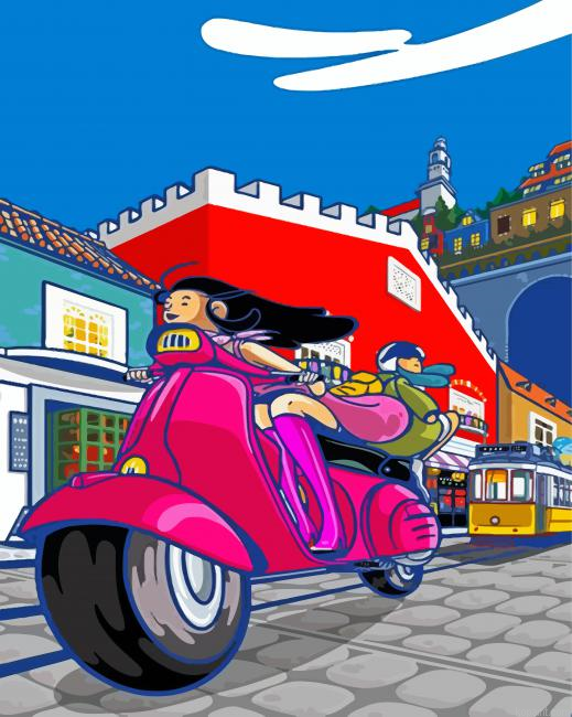 Vespa Trip Pop Art Painting By Numberss.png