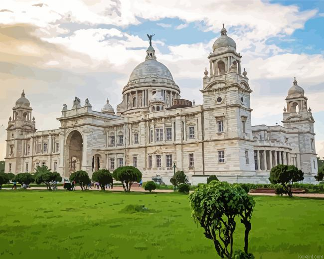 Victoria Memorial Building Kolkata Paint By Numbers.png