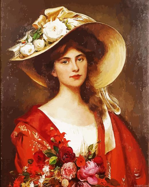 Victorian Lady In Hat Paint By Numbers.png