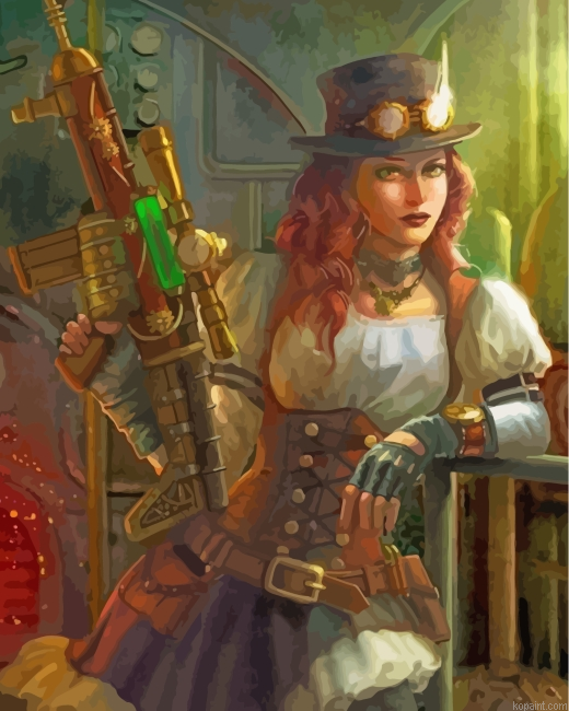 Victorian Steampunk Lady Paint By Numbers