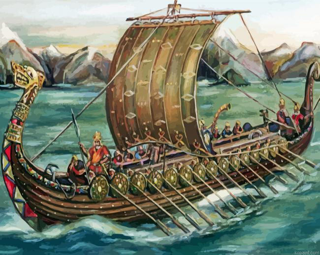Viking Ship Art Paint By Numbers