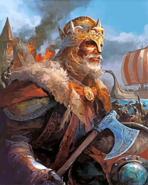 Viking Warrior King Painting By Numberss.png