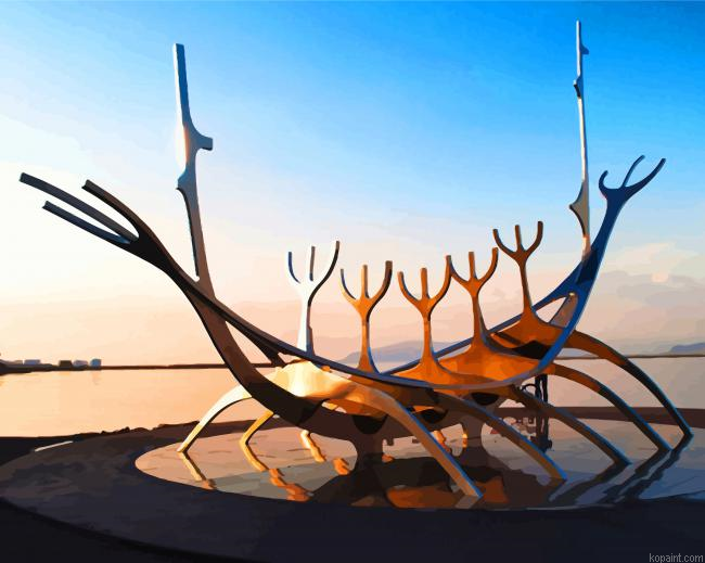 Vikings Boat Sculpture In Reykjavik Paint By Numbers