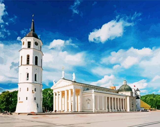 Vilnius Cathedral Lithuania Painting By Numberss.png