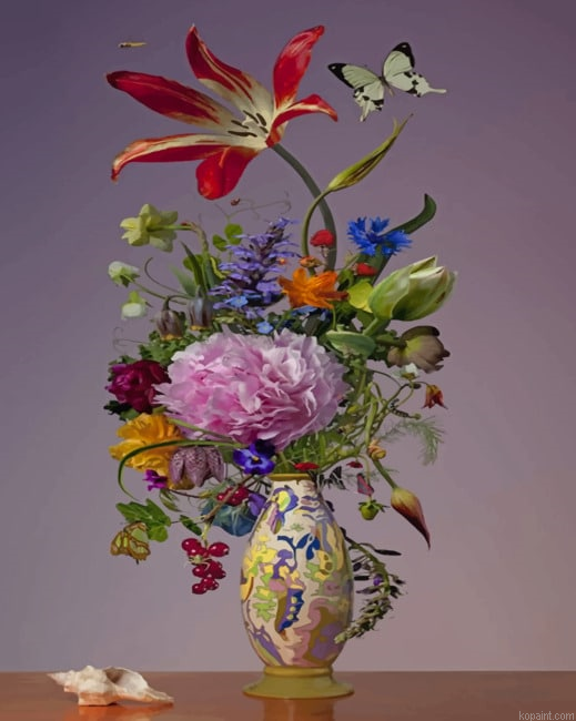 Vintage Aesthetic Vase Paint By Numbers