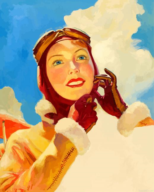 Vintage Aviator Girl Painting By Numberss.png