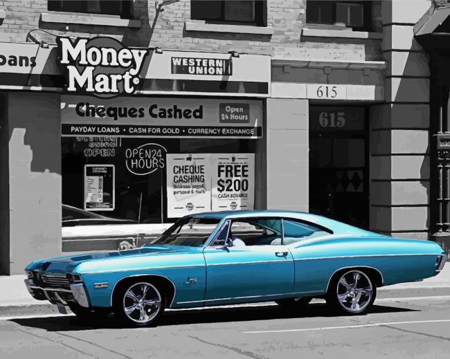 Vintage Blue Chevy Impala Painting By Numberss.png