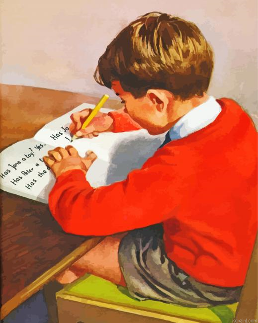 Vintage Boy Studying Painting By Numberss.png