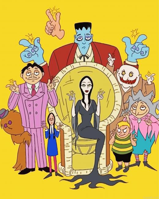 Vintage Cartoon Addams Family Painting By Numberss.png