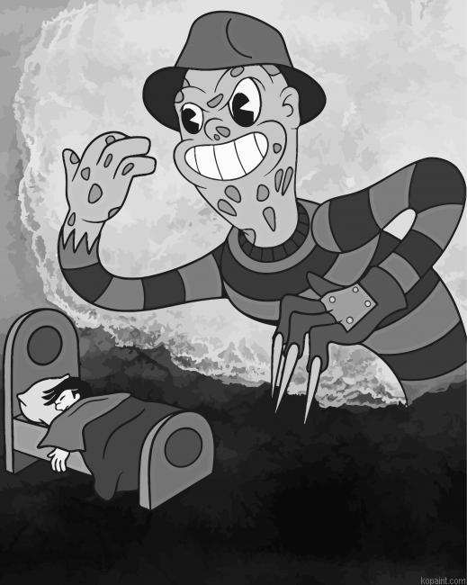 Vintage Cartoon Freddy Krueger Painting By Numberss.png