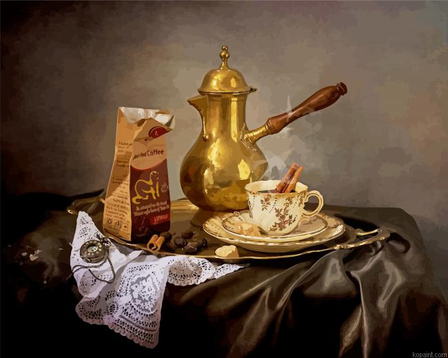 Vintage Coffee Art Paint By Numbers