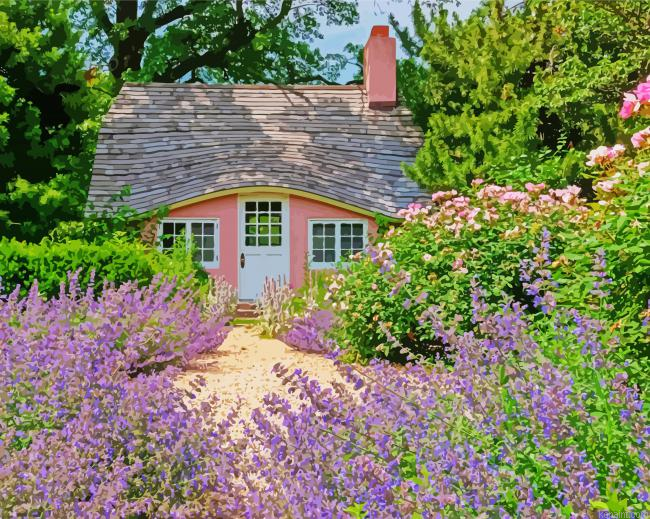 Vintage Cottage And Lavender Paint By Numbers