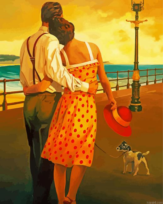Vintage Couple Hugging Painting By Numberss.png