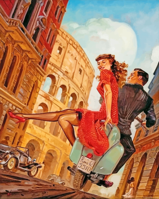 Vintage Couple In Rome Painting By Numberss.png