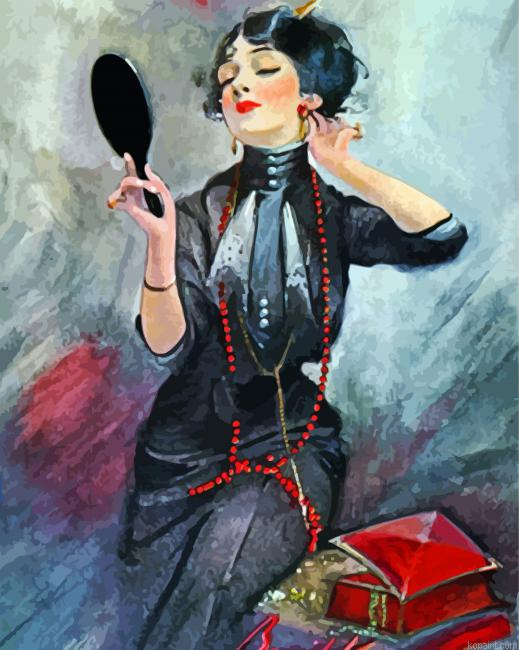 Vintage Elegant Lady Painting By Numberss.png