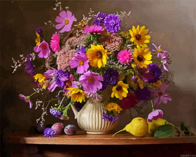 Vintage Flowers Paint By Numbers