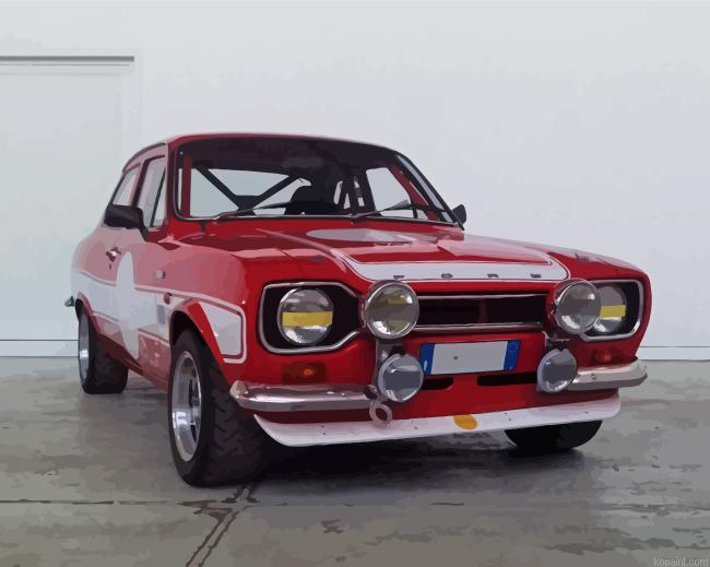 Vintage Ford Escort Rs Car Painting By Numberss.png