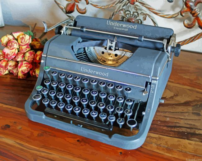 Vintage Grey Typewriter Painting By Numberss.png
