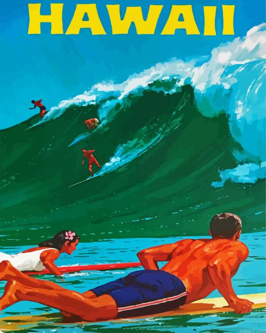 Vintage Hawaii Poster Painting By Numberss.png