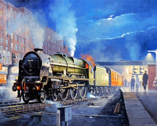 Vintage Inside Train Station Painting By Numberss.png