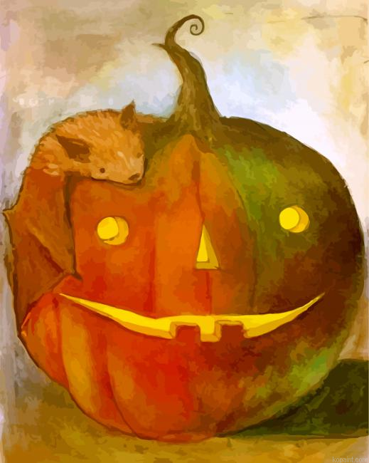 Vintage Jack O Lantern Paint By Numbers.png
