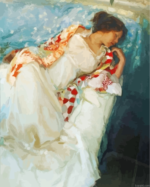 Vintage Lady Sleeping Paint By Numbers