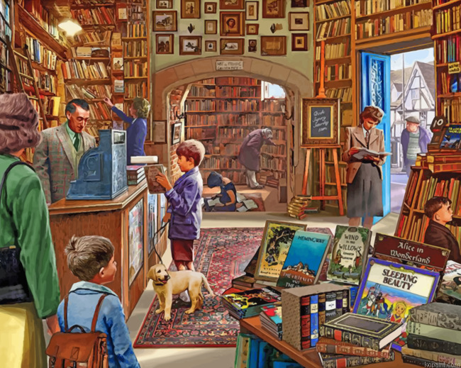 Vintage Library Shop Painting By Numberss.png