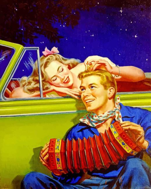 Vintage Lovers Under The Night Stars Painting By Numberss.png