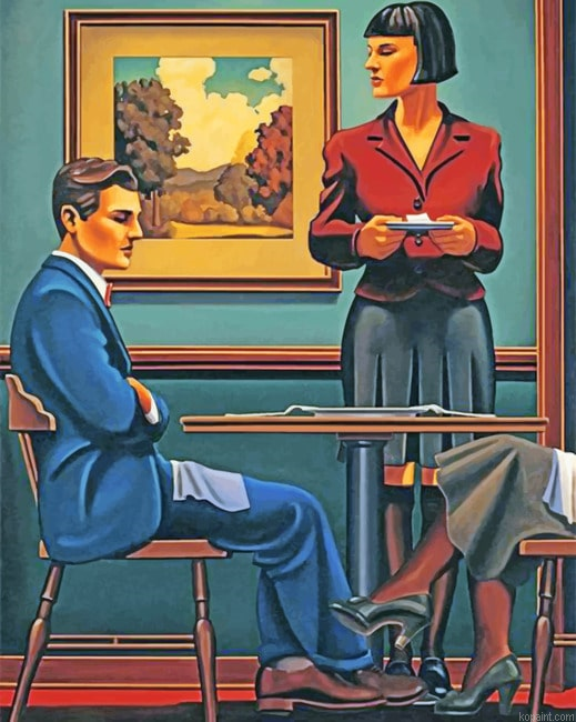 Vintage Man In A Coffee Shop Painting By Numberss.png